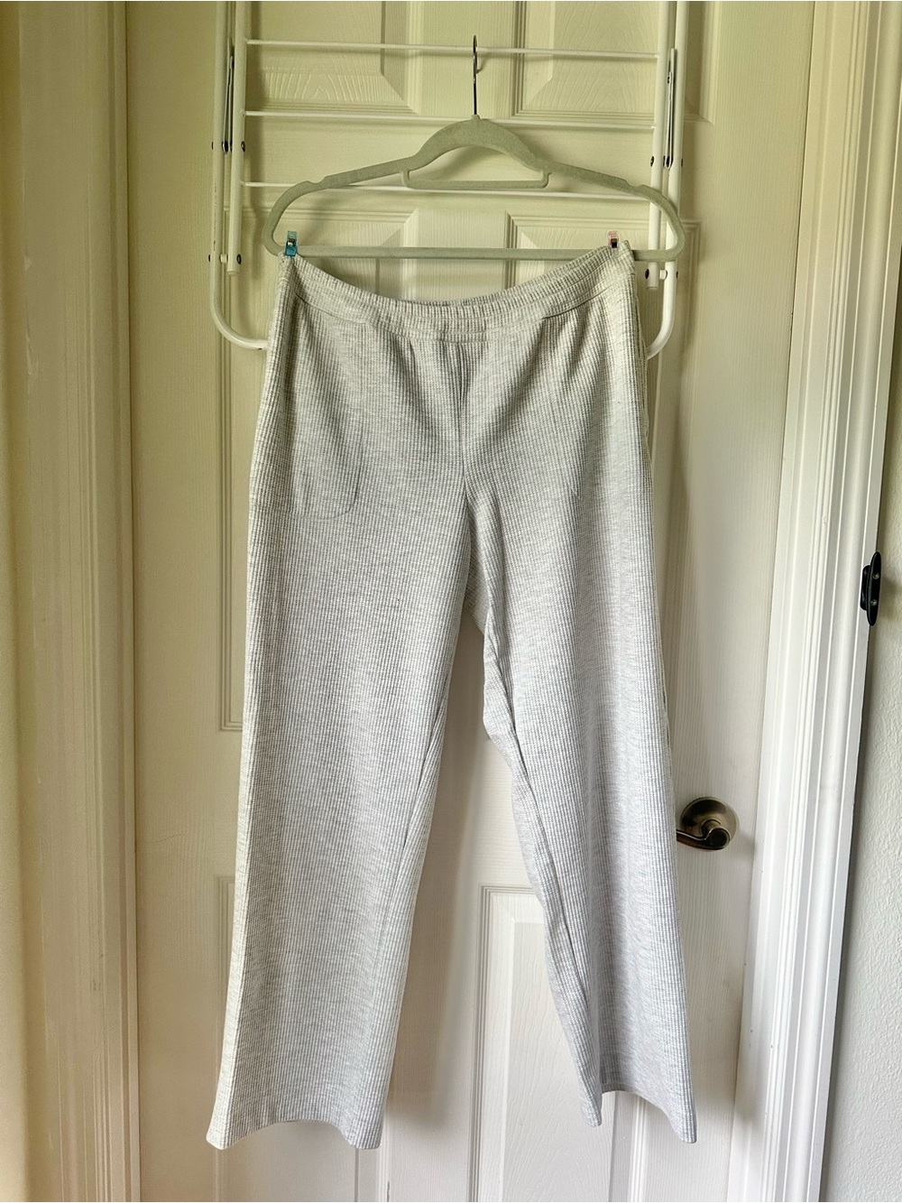 Soma Waffle Knit Wide-Leg Pants - Light Gray